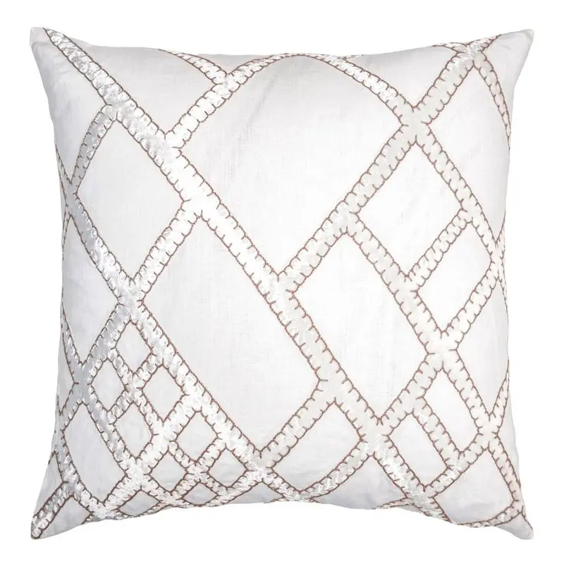 Latte Net Velvet Appliqu Pillow by Kevin O'Brien Studio