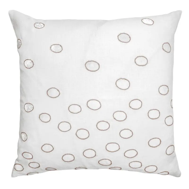 Latte Ovals Velvet Appliqu Pillow by Kevin O'Brien Studio