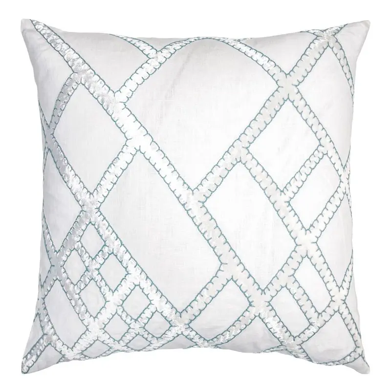 Robin's Egg Net Velvet Appliqu Pillow by Kevin O'Brien Studio