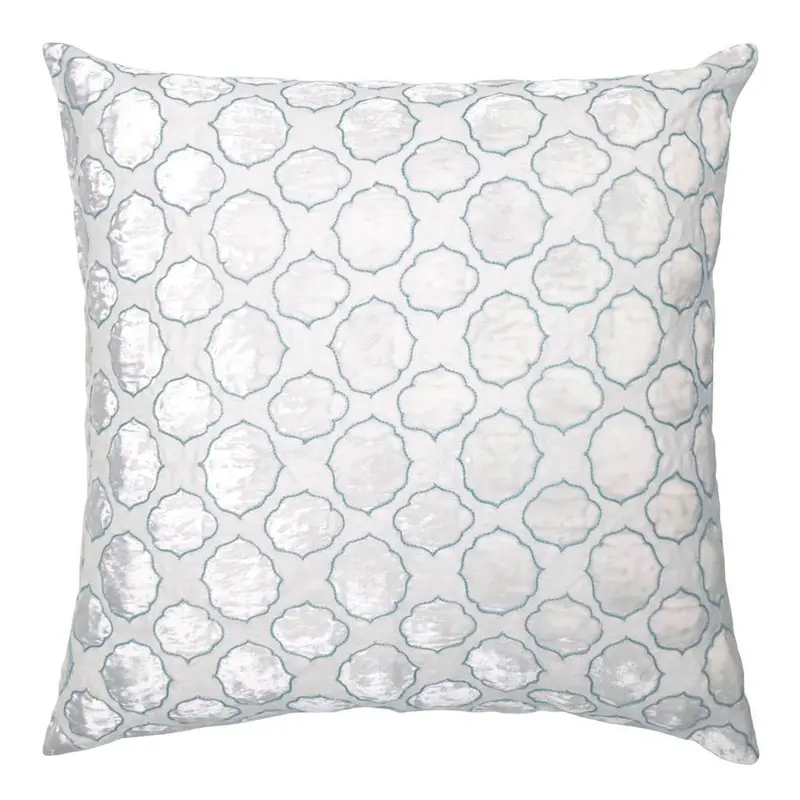 Robin's Egg Tile Velvet Appliqu Pillow by Kevin O'Brien Studio