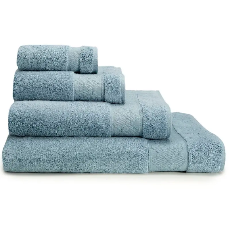 Caresse Blue Ice Bath Towels by Le Jacquard Franais
