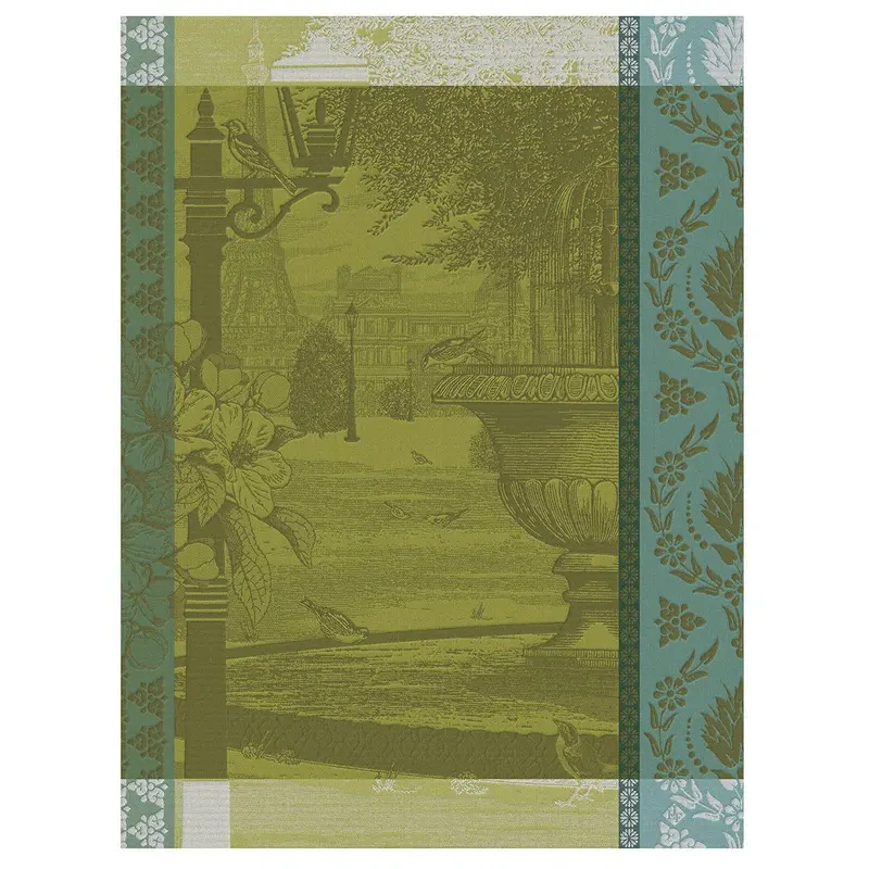 Jardin Parisien Green Tea Towels by Le Jacquard Franais