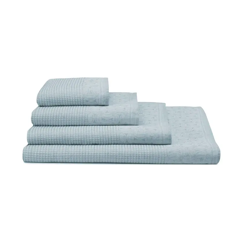 Lula Ice Blue Towels by Le Jacquard Franais