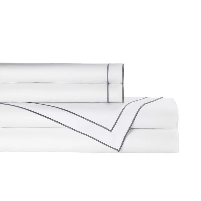 Guiliano White & Pewter Sheet Set by Lili Alessandra
