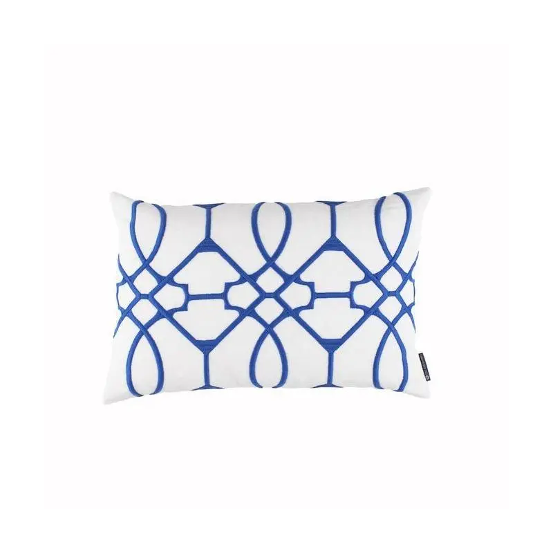 Magic White & Azure Lumbar Pillow by Lili Alessandra