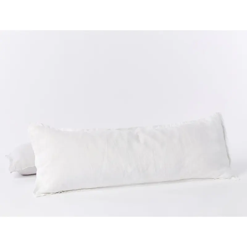 Alpine White Organic Relaxed Linen Lumbar Pillow Cover