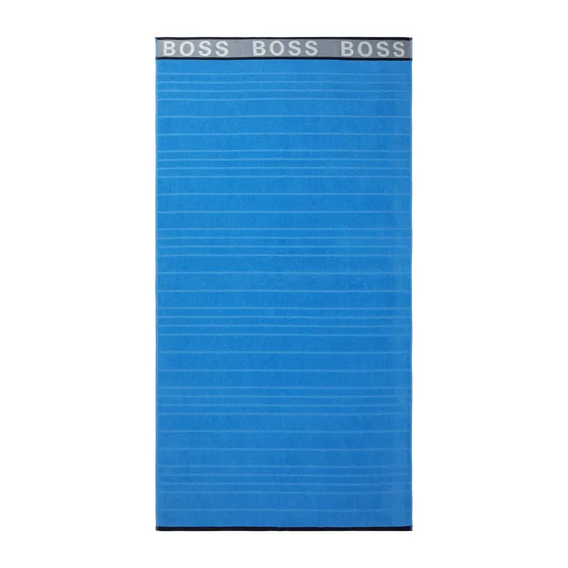 Blue Striped Logo Beach Towel by Hugo Boss