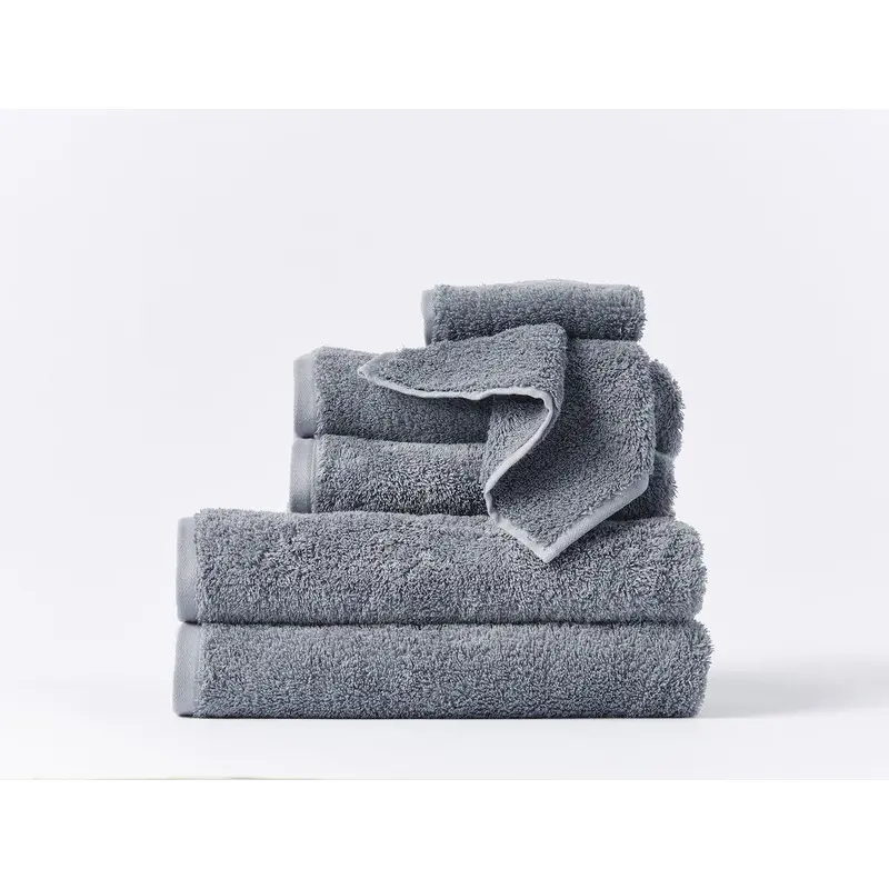 Cloud Loom Steel Blue Organic Bath Towels