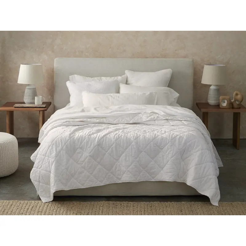 White Diamond Stitched Organic Cotton Comforter