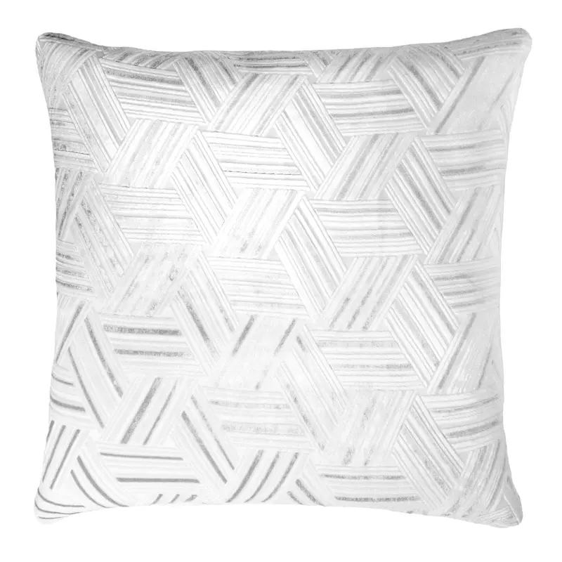 White Entwined Velvet Pillow by Kevin O'Brien Studio