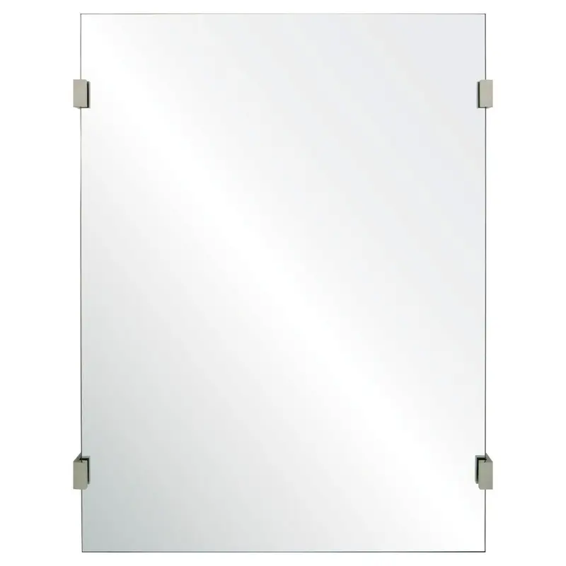 Rectangular Wall Mirror with Stainless Steel Clips by Mirror Home