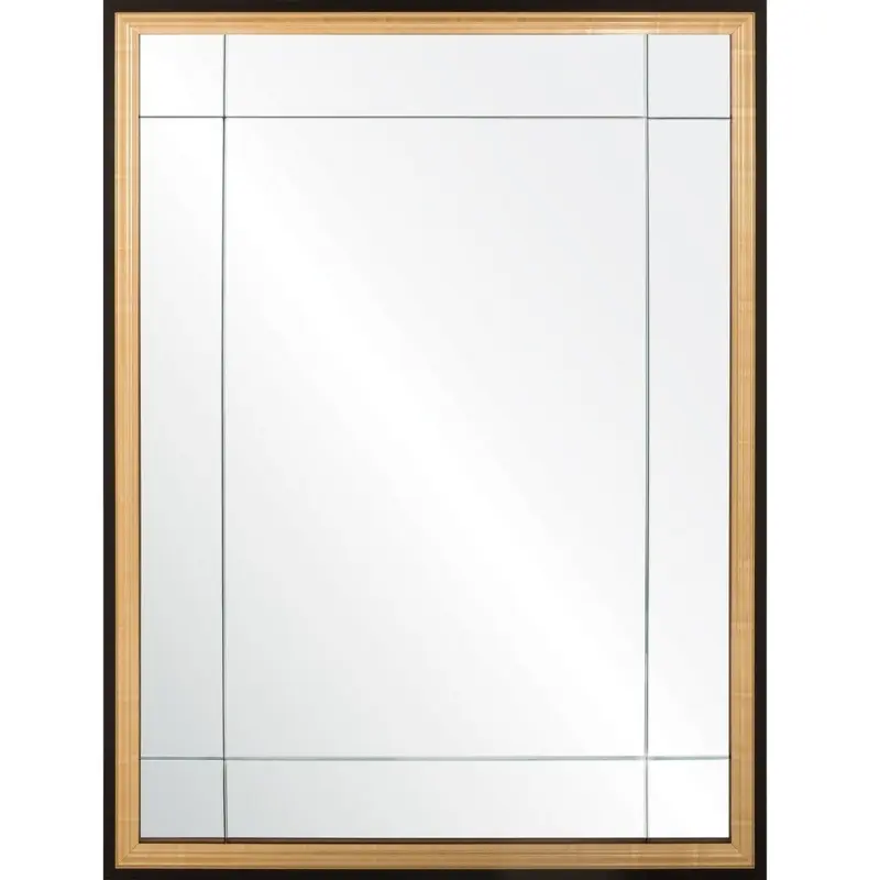 Black & Gold Panel Wall Mirror by Mirror Home