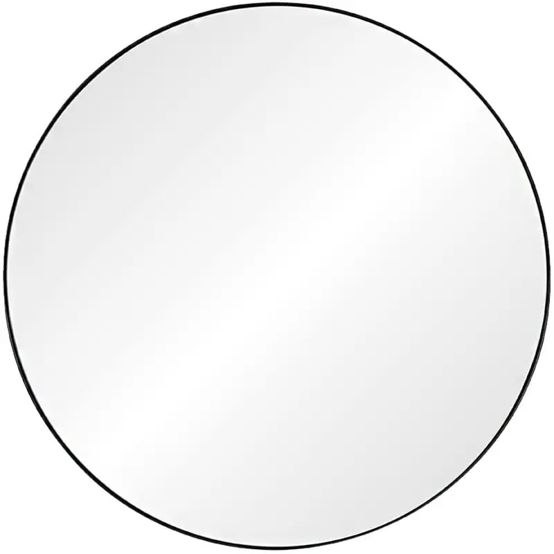 Large Black Nickel Round Wall Mirror by Mirror Home