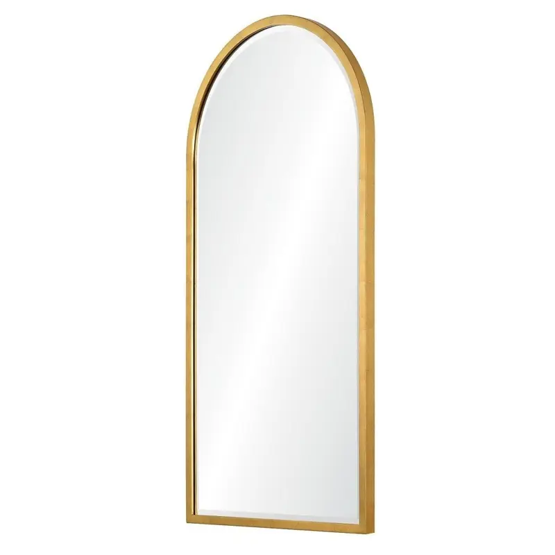 Large Distressed Gold Arched Wall Mirror by Mirror Home