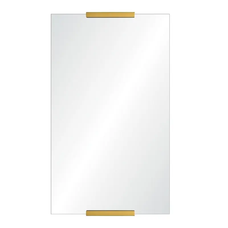 Rectangular Wall Mirror with Burnished Brass Details by Mirror Home
