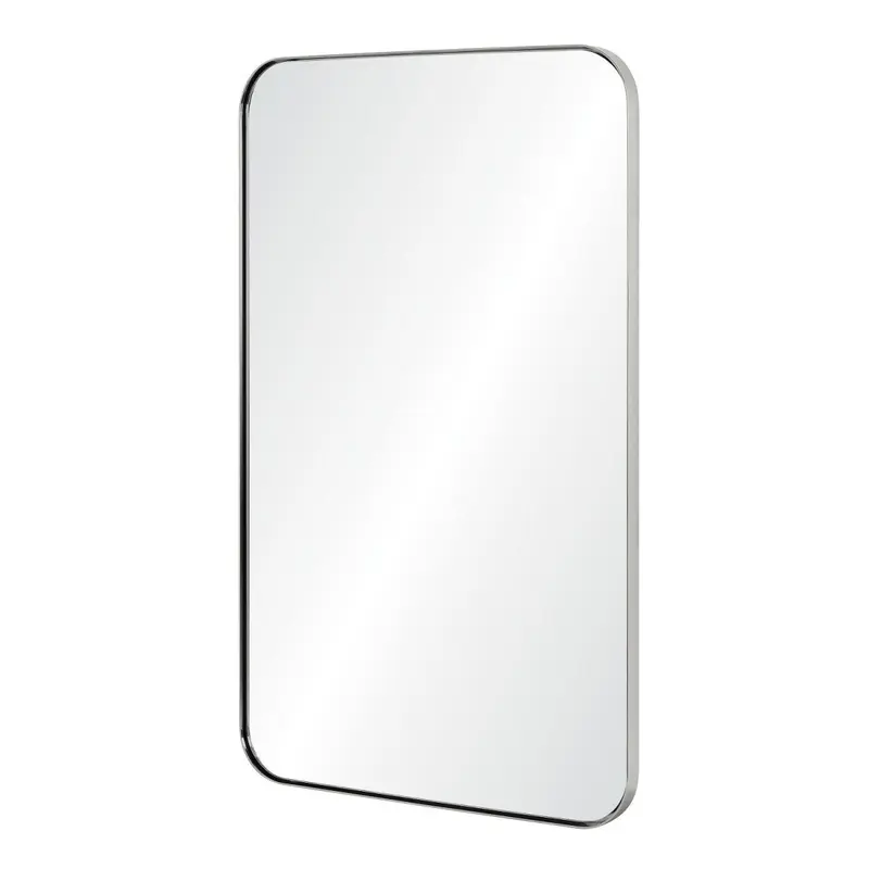 Stainless Steel Rectangular Mirror with Rounded Corners by Mirror Home