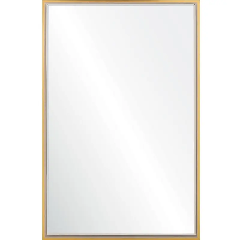 White & Gold Floated Panel Wall Mirror by Mirror Home