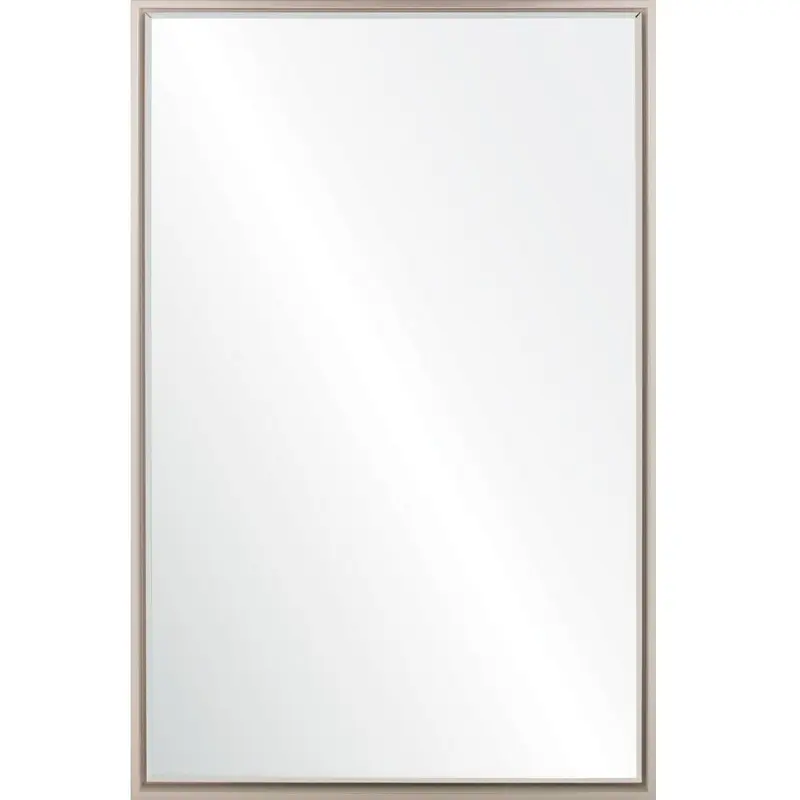 White & Silver Floated Panel Wall Mirror by Mirror Home