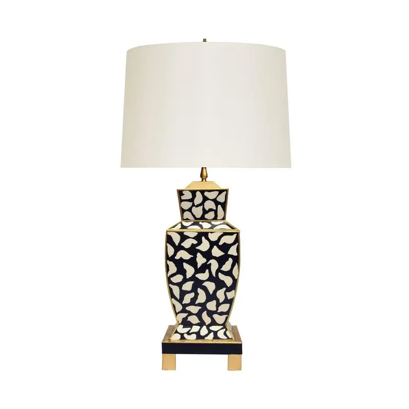 Bianca Black Leopard Lamp by Worlds Away