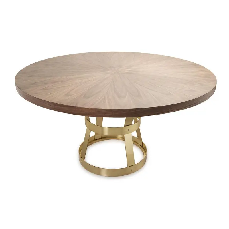 Cannon Walnut Round Dining Table by Worlds Away