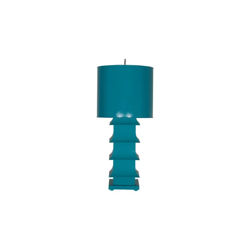 Large Turquoise Pagoda Lamp by Worlds Away