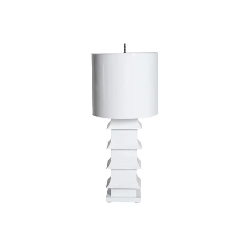 Large White Pagoda Table Lamp by Worlds Away