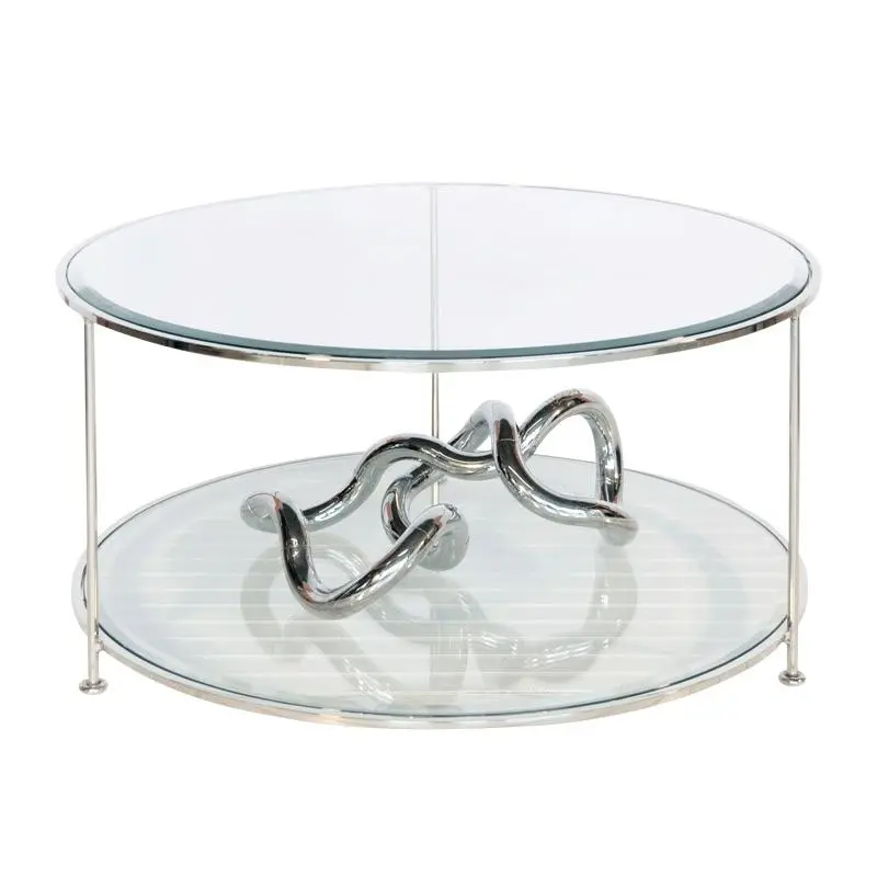 Rollo Nickel Coffee Table by Worlds Away
