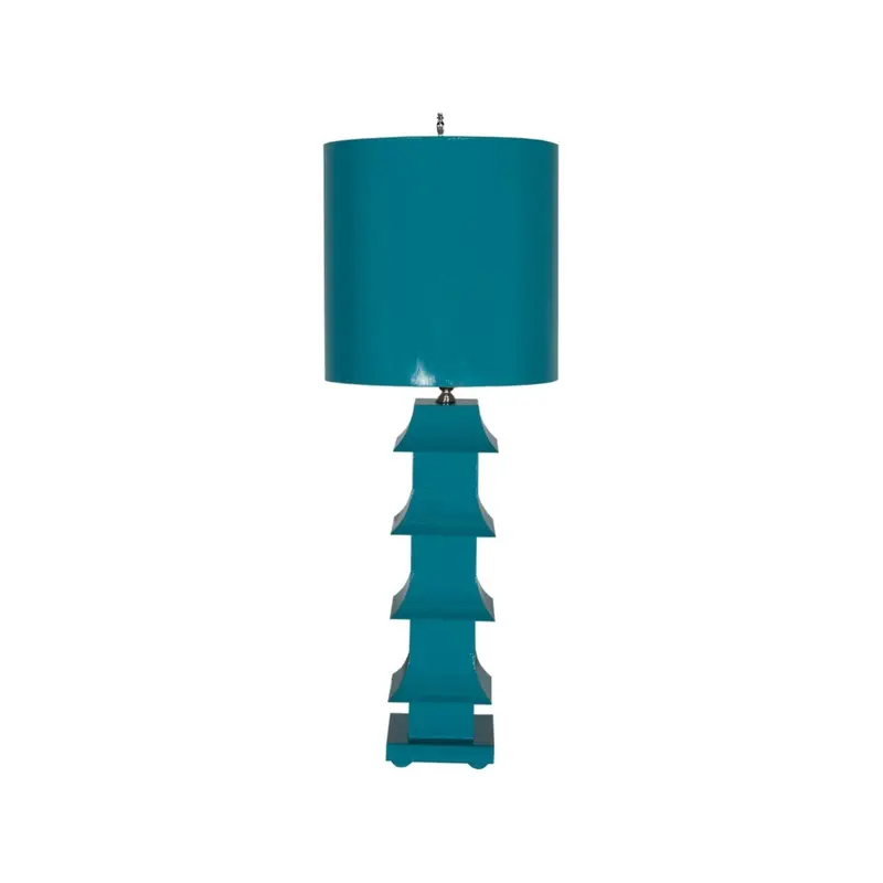 Turquoise Pagoda Table Lamp by Worlds Away