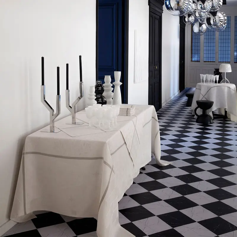 Armoiries Off White Table Linens by Le Jacquard Franais