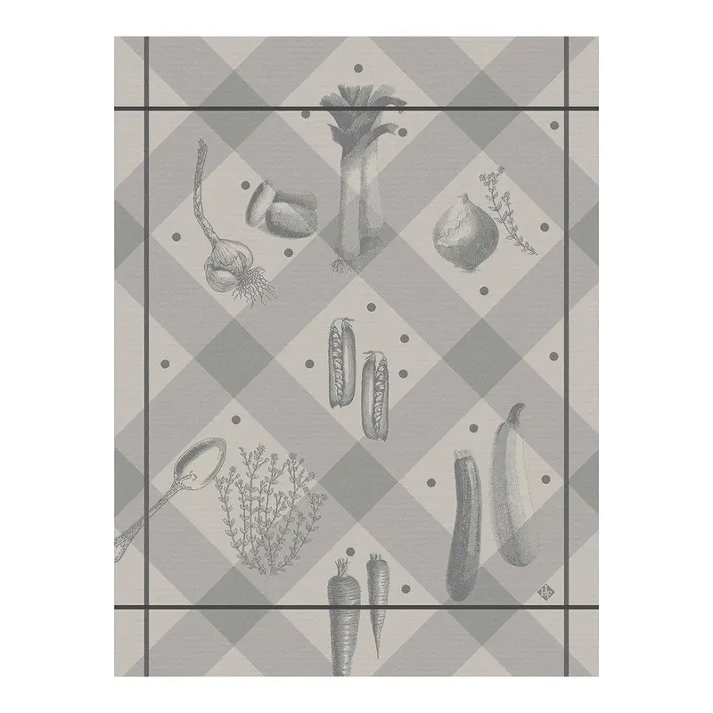 Legumes Au Jardin Grey Tea Towels by Le Jacquard Franais