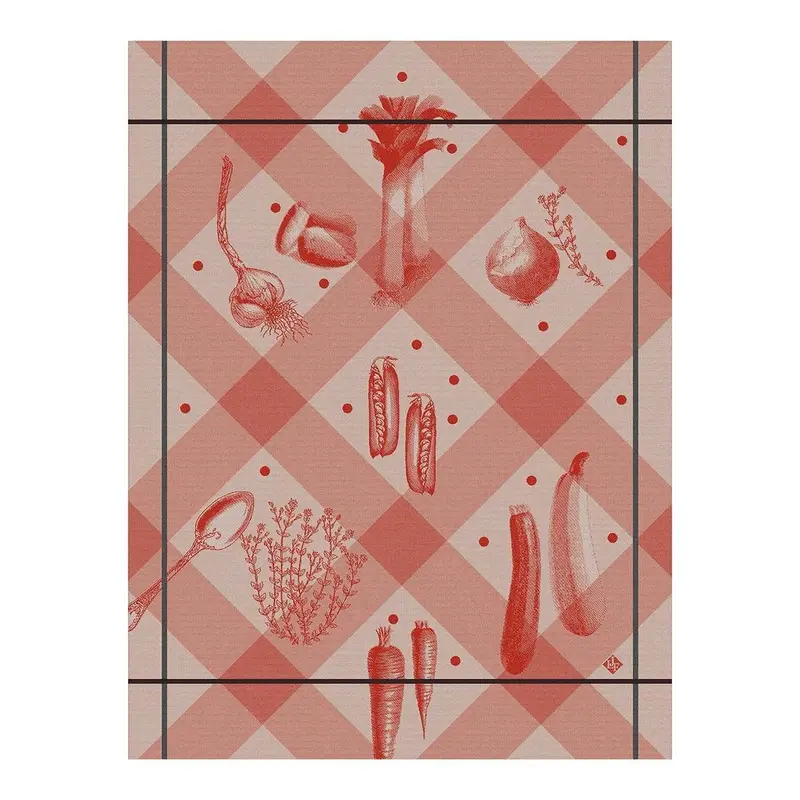 Legumes Au Jardin Red Tea Towels by Le Jacquard Franais