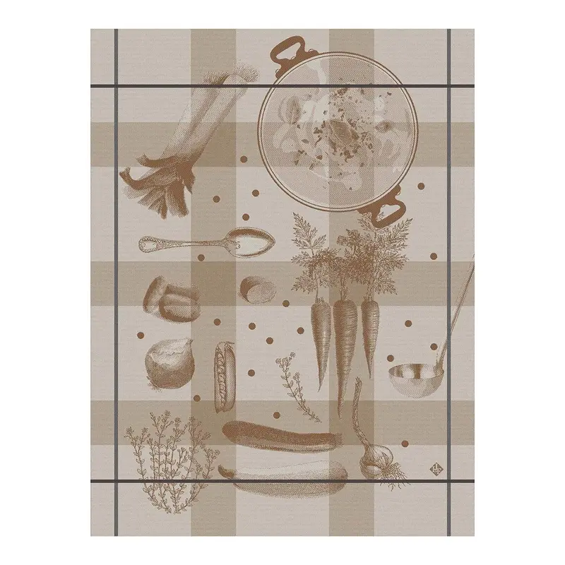 Legumes En Potage Brown Tea Towels by Le Jacquard Franais