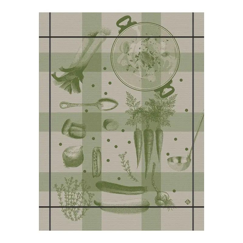 Legumes En Potage Green Tea Towels by Le Jacquard Franais
