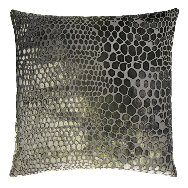 Oregano Snakeskin Velvet Pillow by Kevin O'Brien Studio