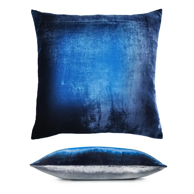 Dusk & Midnight Two Tone Ombre Velvet Pillow