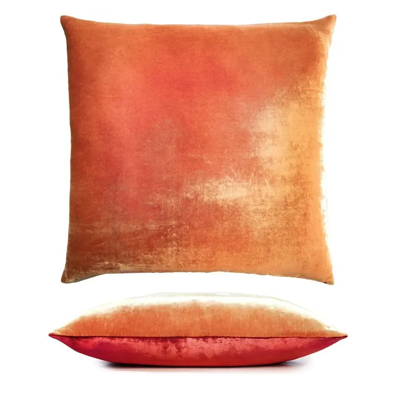Wildberry & Mango Two Tone Ombre Velvet Pillow