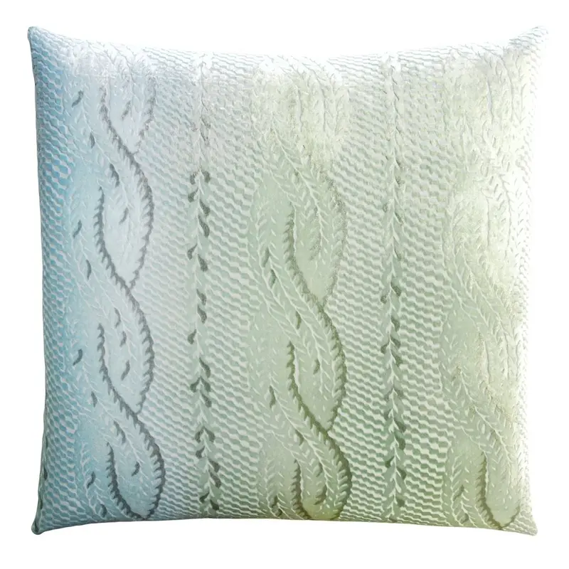 Ice Cable Knit Velvet Pillow by Kevin O'Brien Studio