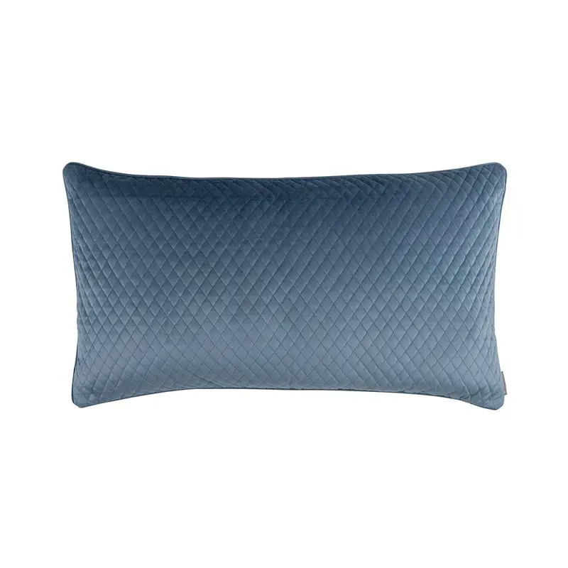 Valentina Smokey Blue Large Quilted Pillow by Lili Alessandra