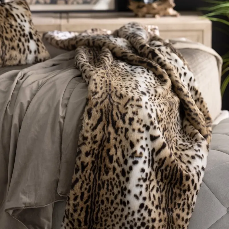 Leopard Faux Fur Throw by Lili Alessandra