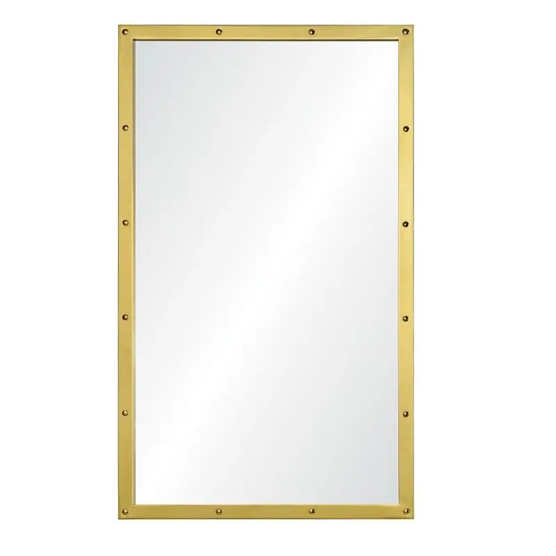 Axel Tall Burnished Brass Wall Mirror by Suzanne Kasler