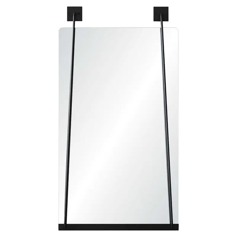 Black Nickel Wall Mirror with Decorative Mounting Plates