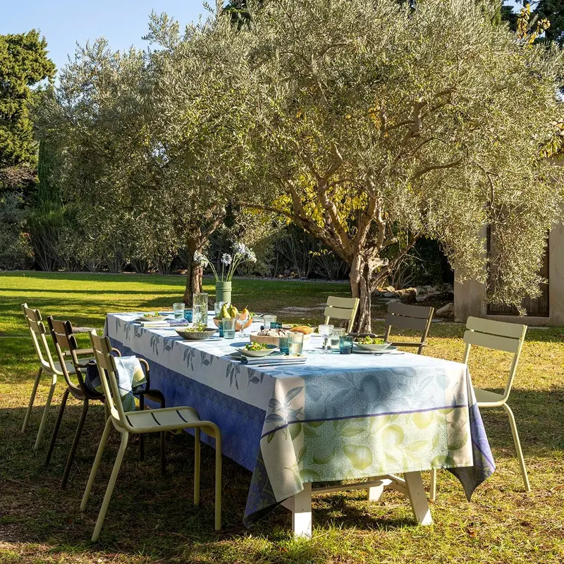 Arrire Pays Blue Table Linens by Le Jacquard Franais