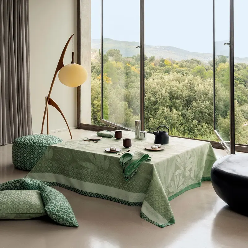 Nature Sauvage Green Table Linens by Le Jacquard Franais