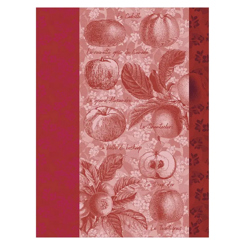 Pommes a Croquer Red Tea Towels by Le Jacquard Franais