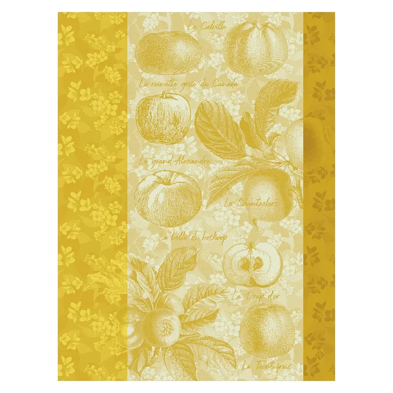 Pommes a Croquer Yellow Tea Towels by Le Jacquard Franais