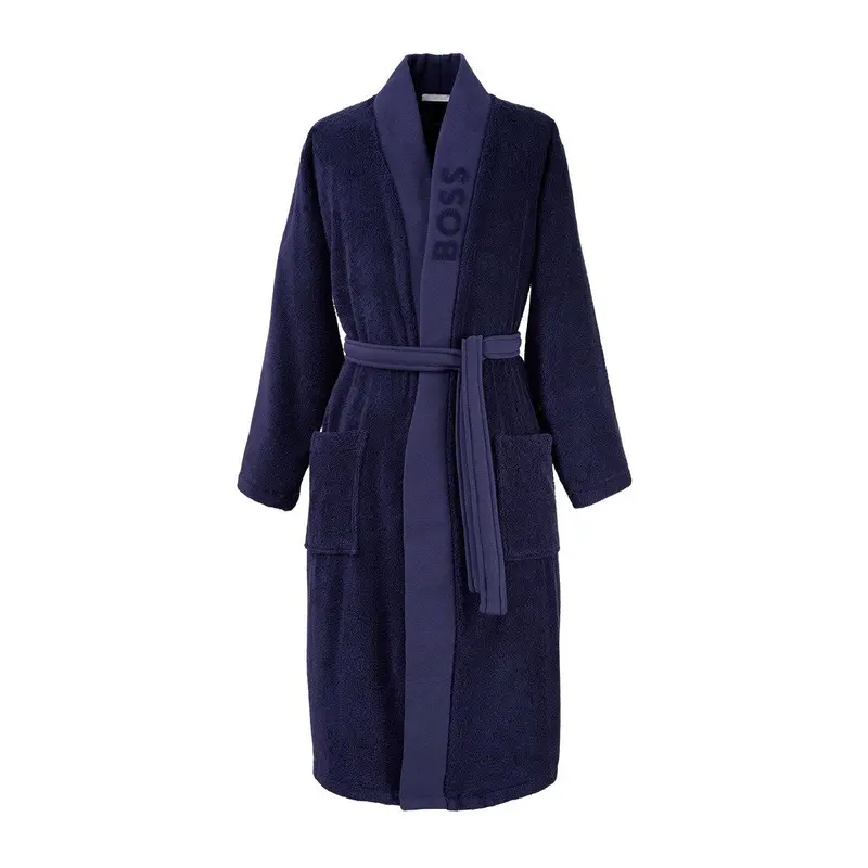 Plain Navy Bathrobe by Hugo Boss