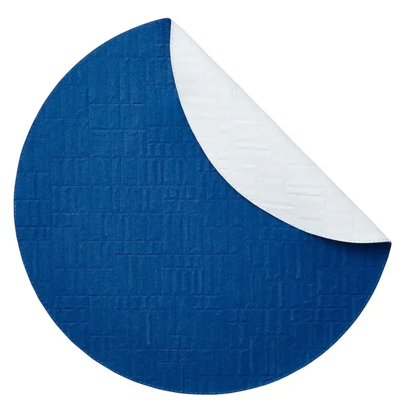 Chequer Blue & White Round Placemats by Mode Living