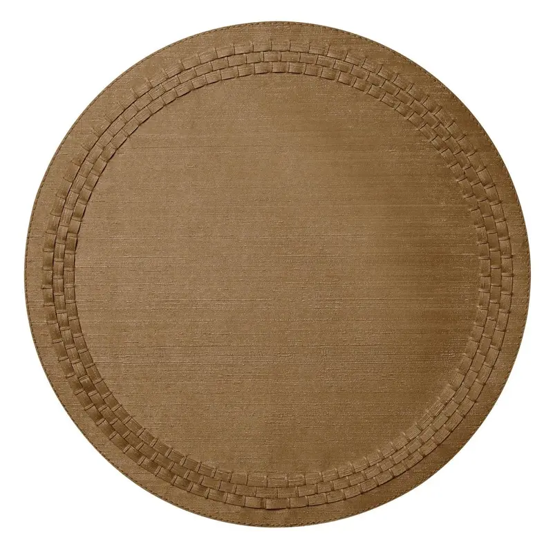 August Taupe Round Placemats by Mode Living