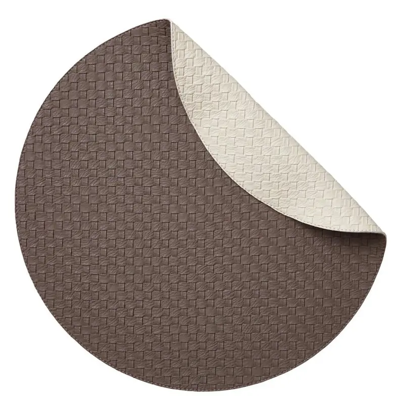 Cesto Chocolate & Pearl Round Placemats by Mode Living