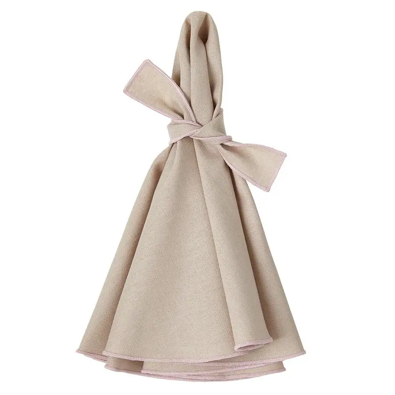 Napa Beige & Pink Round Napkins by Mode Living